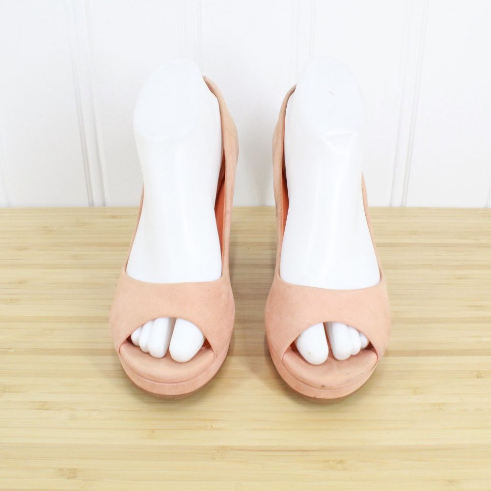 COLE HAAN Peep Toe Wedge Pump Heels Shoes 8.5 B - Picture 5 of 9